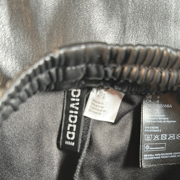 H&M Black Faux Leather Jogger Sweatpants - Picture 2 of 11